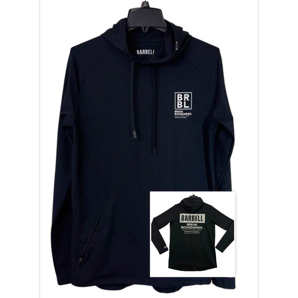 Barbell Apparel Stealth Hoodie Mens Small S Black Performance Lightweight Gym